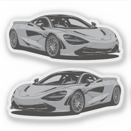 Grey Supercar Sticker (Voorkant)