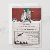 Grey Sweden Passport Uitnodiging voor de bruiloft (Voorkant)