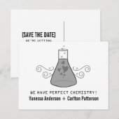 Grey Sweet Chemistry Save the Date Briefkaart (Voorkant / Achterkant)