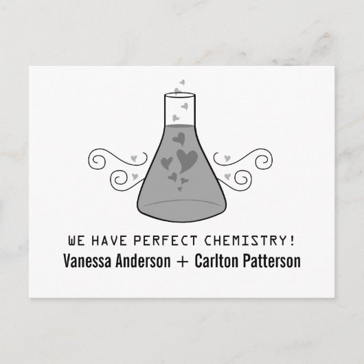 Grey Sweet Chemistry Save the Date Briefkaart (Voorkant)