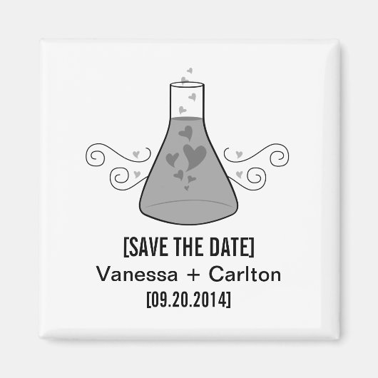 Grey Sweet Chemistry Save the Date Magnet (Voorkant)
