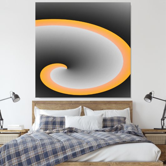 Grey Swirl modernart Canvas Afdruk (Insitu (Slaapkamer))