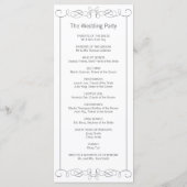 Grey Swirls Wedding Program Rack Kaarten (Achterkant)