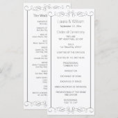 Grey Swirls Wedding Program Rack Kaarten (Voorkant / Achterkant)
