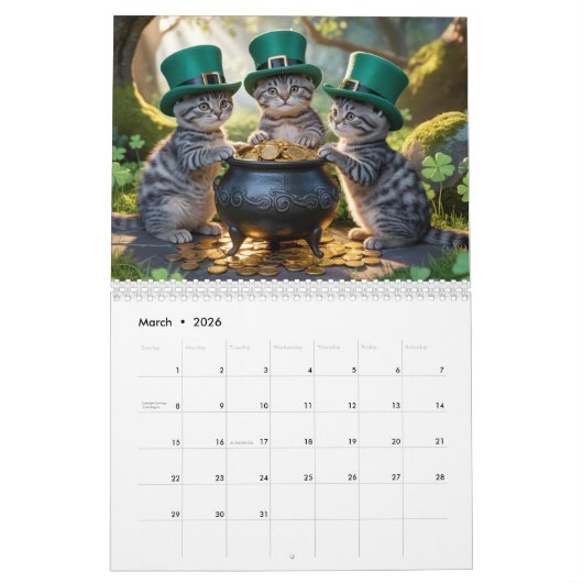 Grey Tabby Calendar Kalender (Mar 2026)