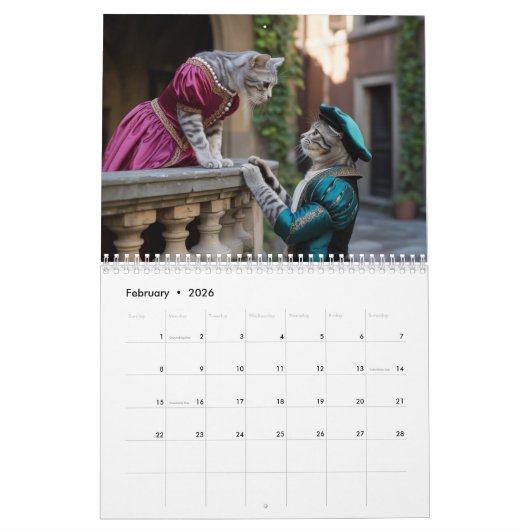 Grey Tabby Calendar Kalender (Feb 2026)