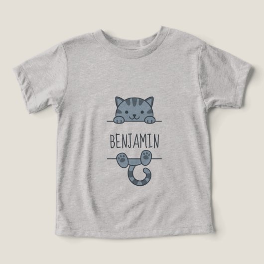 Grey Tabby Cat Custom Name (Design voorkant)