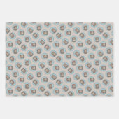 Grey Tabby Cat Portret Schilderij Schattigee Origi Inpakpapier Vel (Voorkant 2)