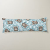 Grey Tabby Cat Portret Schilderij Schattigee Origi Lichaamskussen (Achterkant)