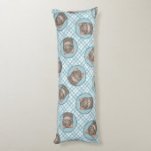 Grey Tabby Cat Portret Schilderij Schattigee Origi Lichaamskussen (Achterkant (Verticaal))