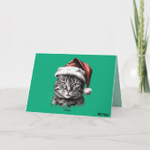 Grey Tabby Christmas Cookies Card Kaart (Achterkant)