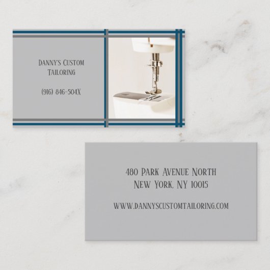 Grey Tailor naaimachine Visitekaartje (Voorkant / Achterkant)
