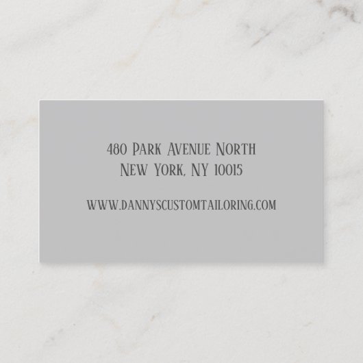 Grey Tailor naaimachine Visitekaartje (Achterkant)