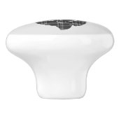 Grey Tartan Stag Head Antler Rustiek Keramische Knop (Zijkant)