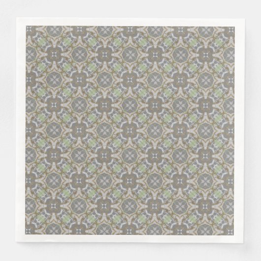 Grey, Taupe, Green Diamond Tiled Pattern Servet (Voorkant)