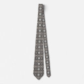 Grey Taupe Tegel Pattern Necktie Stropdas (Voorkant)