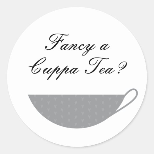 Grey Teacup Envelope Seal & Sticker (Voorkant)