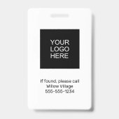 Grey Temporary Visitor Pass Ziekenhuis Badge (Achterkant)