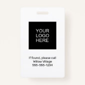 Grey Temporary Visitor Pass Ziekenhuis Badge (Achterkant)