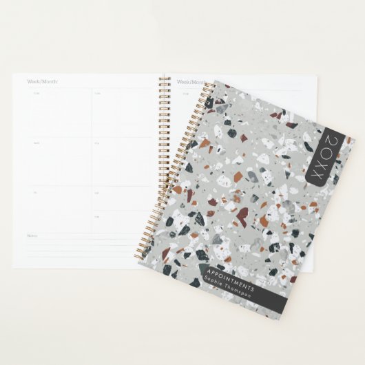 Grey Terrazzo nieuwjaar Planner (Display)