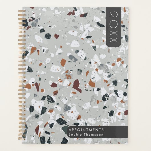 Grey Terrazzo nieuwjaar Planner (Voorkant)