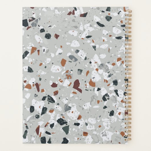 Grey Terrazzo nieuwjaar Planner (Achterkant)