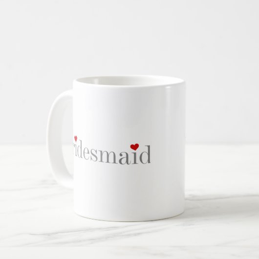 Grey Text Bridesmaid Koffiemok (Voorkant links)