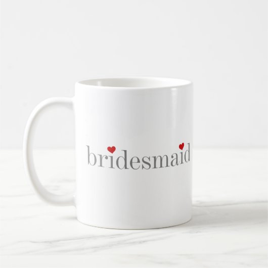 Grey Text Bridesmaid Koffiemok (Links)