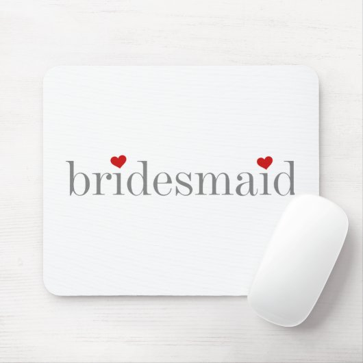 Grey Text Bridesmaid Muismat (Met muis)