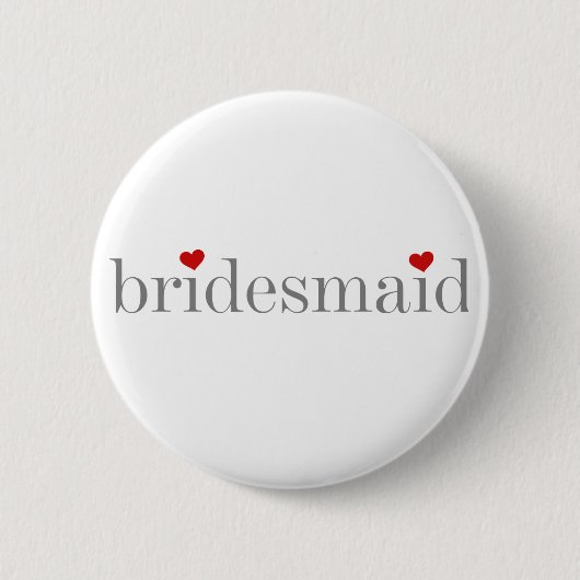 Grey Text Bridesmaid Ronde Button 5,7 Cm (Voorkant)