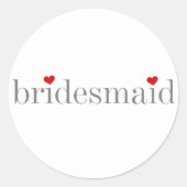 Grey Text Bridesmaid Ronde Sticker (Voorkant)