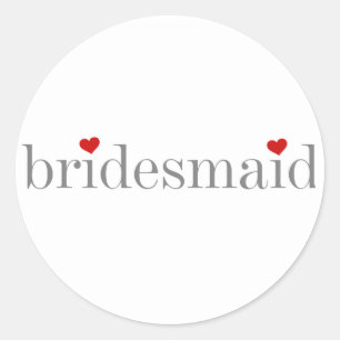 Grey Text Bridesmaid Ronde Sticker
