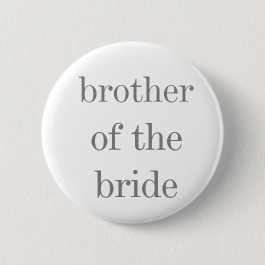 Grey Text Brother van de Bride Button (Voorkant)