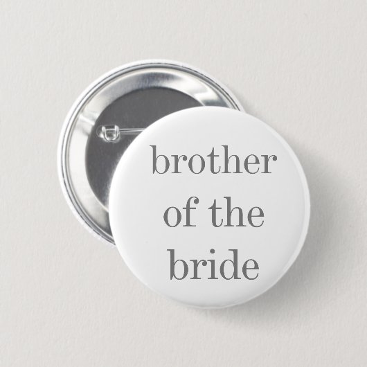 Grey Text Brother van de Bride Button (Voorkant /achterkant)