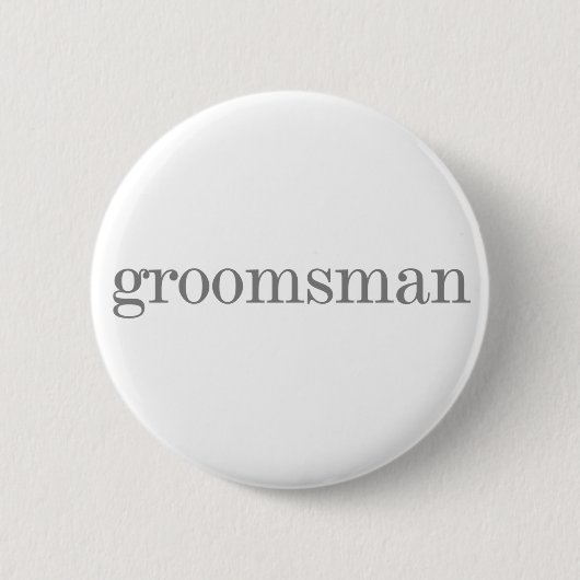 Grey Text Groomsman Ronde Button 5,7 Cm (Voorkant)