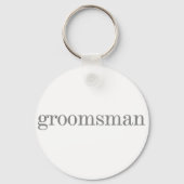 Grey Text Groomsman Sleutelhanger (Voorkant)
