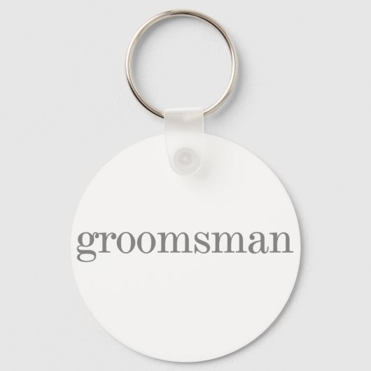 Grey Text Groomsman Sleutelhanger (Voorkant)