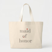 Grey Text Maid of Honor Grote Tote Bag (Voorkant)