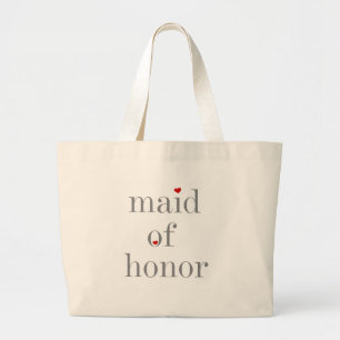 Grey Text Maid of Honor Grote Tote Bag