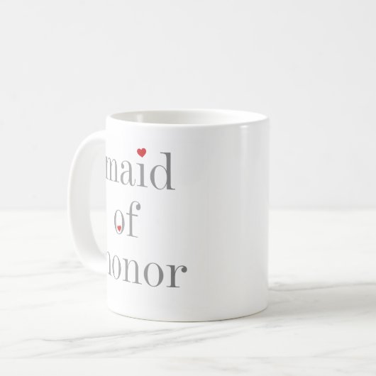 Grey Text Maid of Honor Koffiemok (Voorkant links)