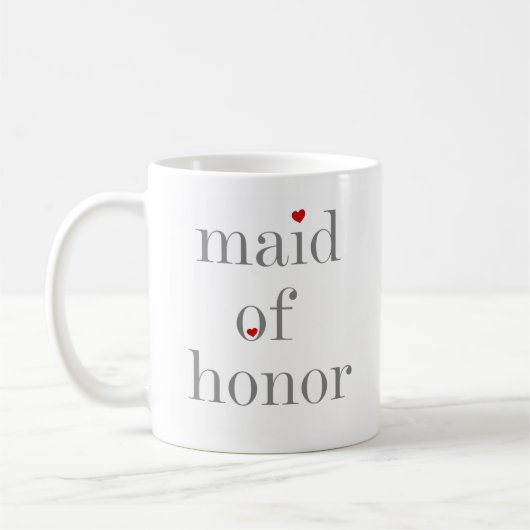 Grey Text Maid of Honor Koffiemok (Links)