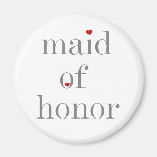 Grey Text Maid of Honor Magneet