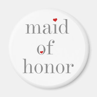 Grey Text Maid of Honor Magneet