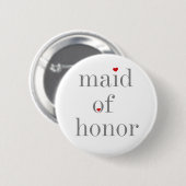 Grey Text Maid of Honor Ronde Button 5,7 Cm (Voorkant /achterkant)