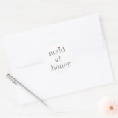 Grey Text Maid of Honor Ronde Sticker (Envelop)
