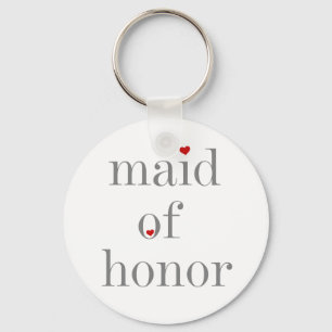 Grey Text Maid of Honor Sleutelhanger