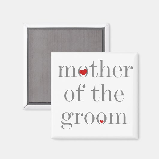 Grey Text Moeder of Groom Magneet (Voorkant / Achterkant)