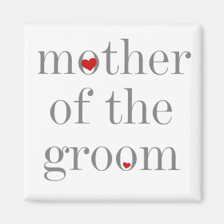 Grey Text Moeder of Groom Magneet