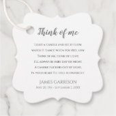 Grey Think of Me Celebration of Life Candle Bedankjes Labels (Voorkant)