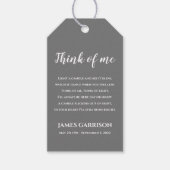 Grey Think of Me Celebration of Life Candle Cadeaulabel (Voorkant)